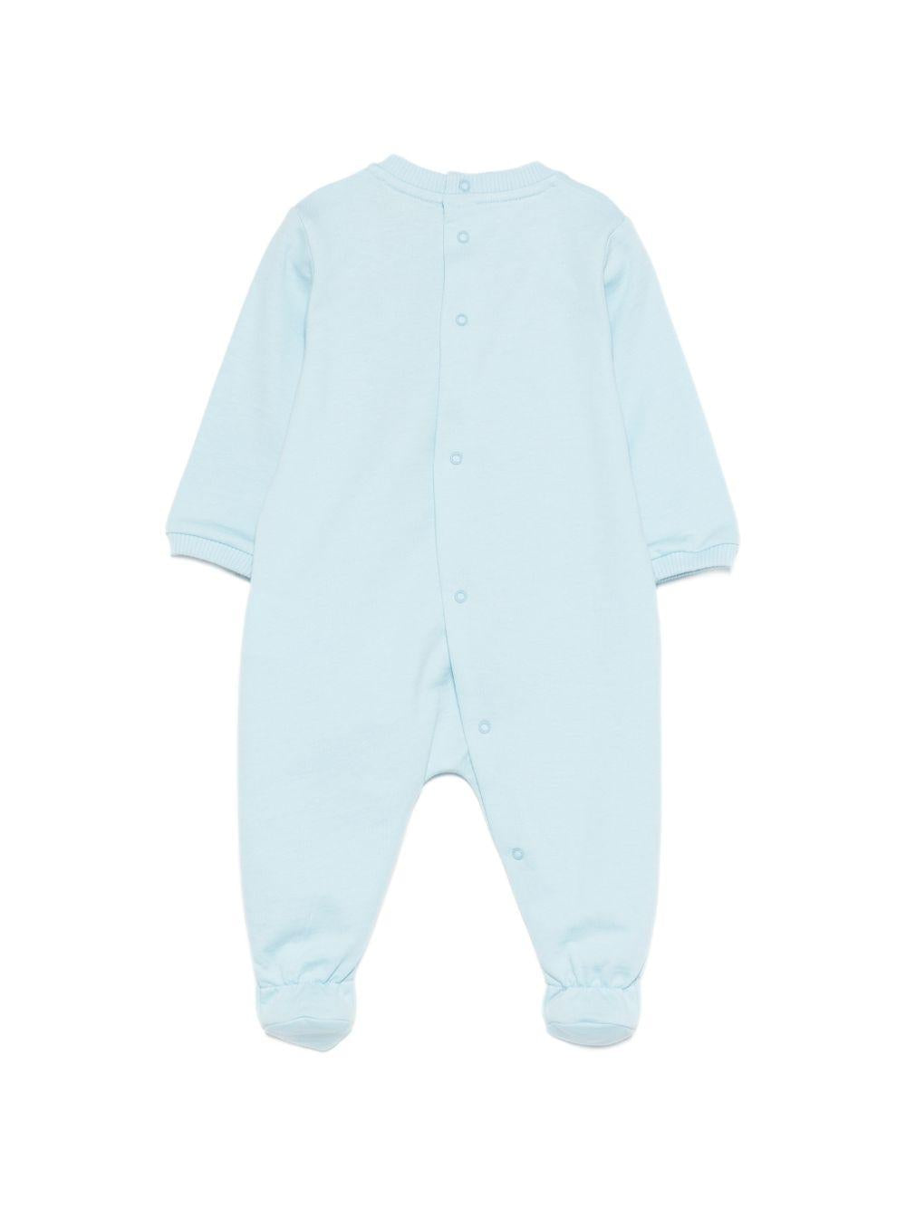 Pigiama per neonato Moschino Kids azzurro con stampa grafica Teddy bear MUT04RLCA19 40304 MOSCHINO KIDS 