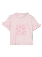T-shirt con logo sul retro per neonata Givenchy Kids rosa con orlo dritto H30661 44Z GIVENCHY KIDS 