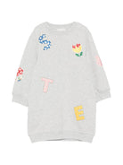 Abito modello felpa per bambina Stella McCartney Kids grigio con applicazioni TZ1A60 Z3059 807 STELLA McCARTNEY KIDS 