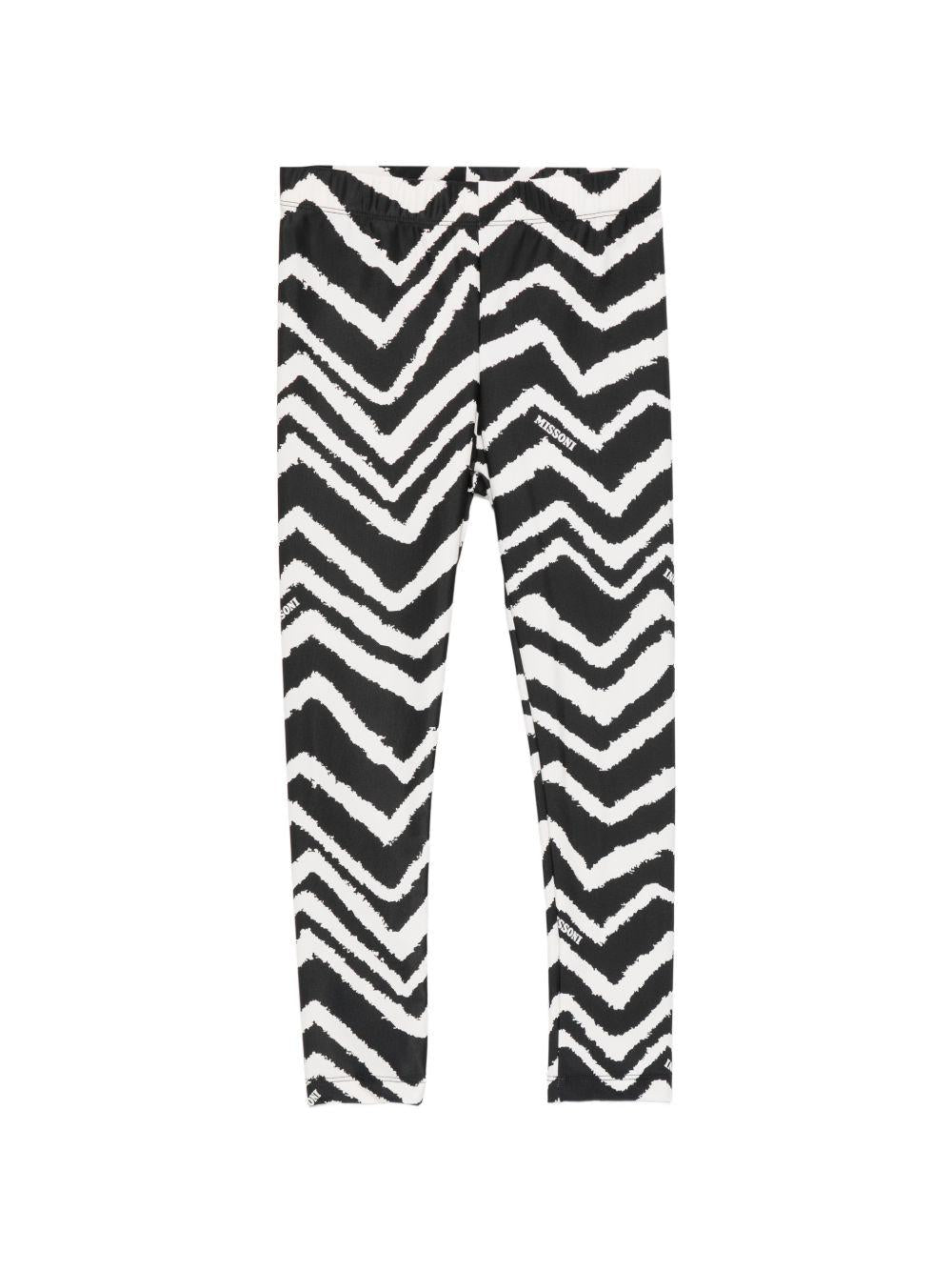 Leggings per bambina Missoni Kids nero con stampa a zigzag MZ6B30 Z4154 930BG MISSONI KIDS 