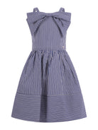 Abito per bambina Monnalisa blu a righe 11G914 7315 9956 MONNALISA KIDS 