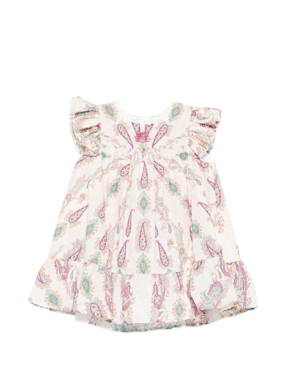 Abito per neonata Etro Kids beige con stampa Paisley all-over GY1050 U0268 501MC ETRO KIDS 
