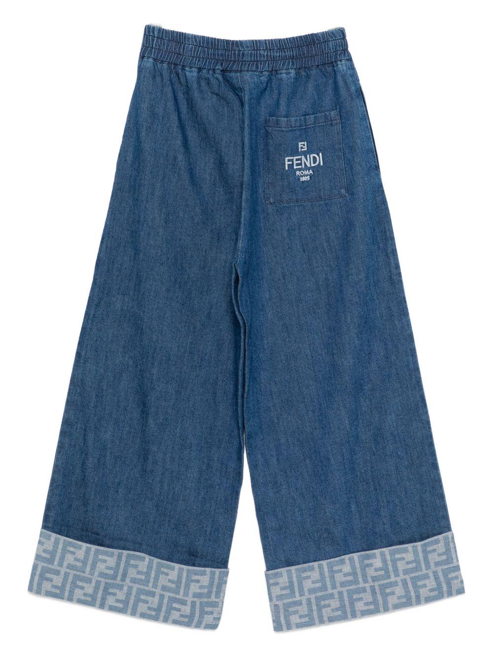 Jeans per bambina Fendi Kids in denim con motivo FF JUF149 ATRF F0QG0 FENDI KIDS 