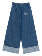 Jeans per bambina Fendi Kids in denim con motivo FF JUF149 ATRF F0QG0 FENDI KIDS 