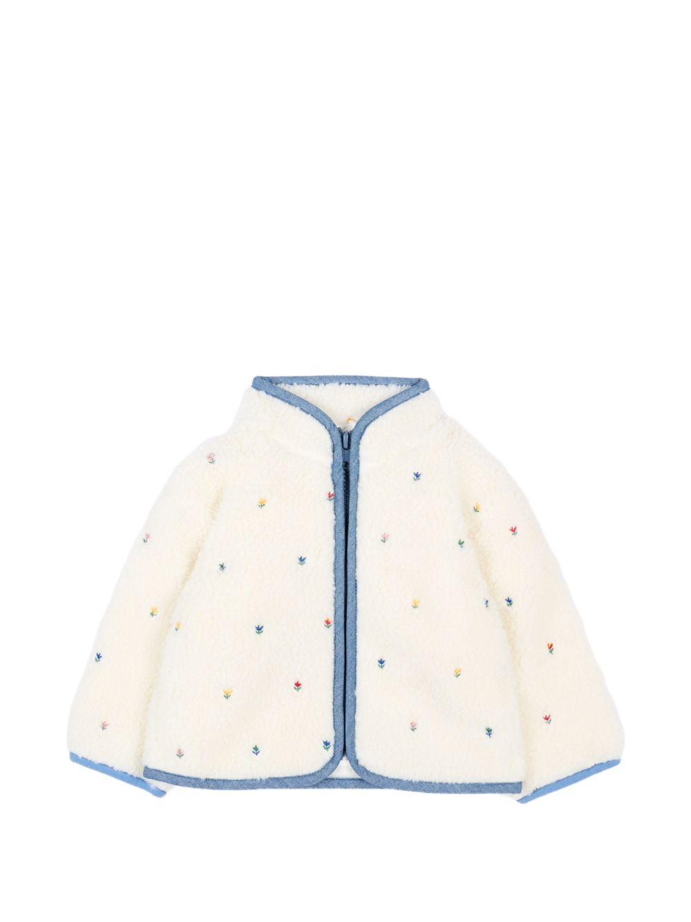 Giubbino per neonata Stella McCartney Kids bianco con bordi a contrasto TZ2017 Z3881 189EM STELLA McCARTNEY KIDS 