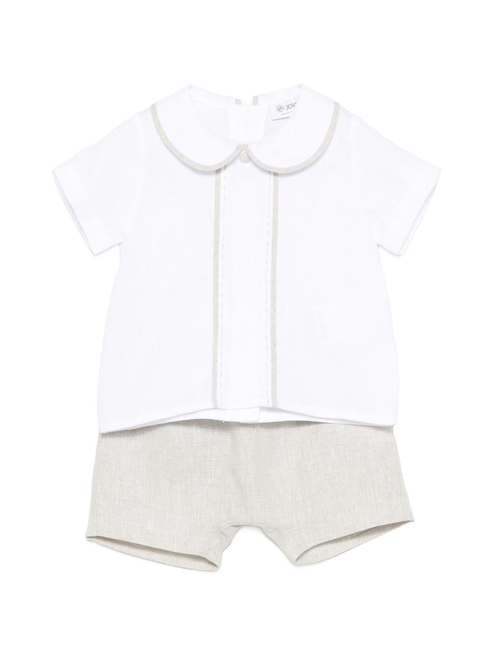 Set camicia e shorts per neonato Jesurum Baby multicolore con colletto alla Peter Pan PITAGORA TESEO VAR.36 JESURUM KIDS 