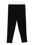 Leggings per bambina Elisabetta Franchi La Mia Bambina nero con bordo a contrasto EFPA301CFL040 D748 ElISABETTA FRANCHI 