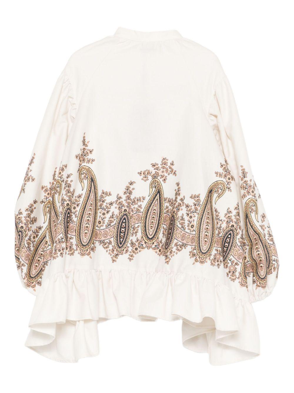 Camicetta per bambina Etro Kids bianca con stampa paisley GX5A60 P0555 107AR ETRO KIDS 