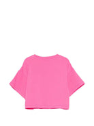 T-shirt per bambina Moschino Kids fucsia con stampa Teddy Bear HDM072LBA00 50533 MOSCHINO KIDS 