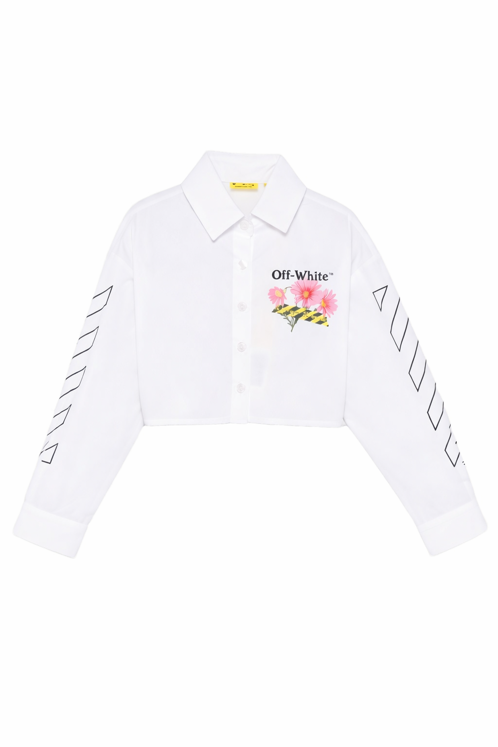 Top per bambina Off-White bianco a maniche lunghe con stampa floreale 44GGA01CS26F001 100 OFF WHITE KIDS 
