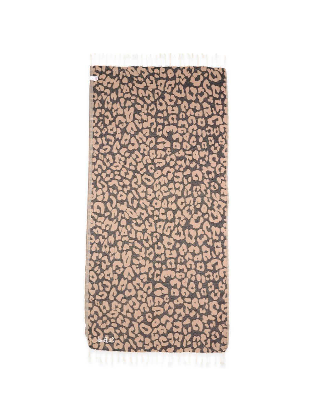 Telo mare MC2 Saint Barth marrone con stampa leopardata FOUT009 02712L MC2 ST. BARTH KIDS 