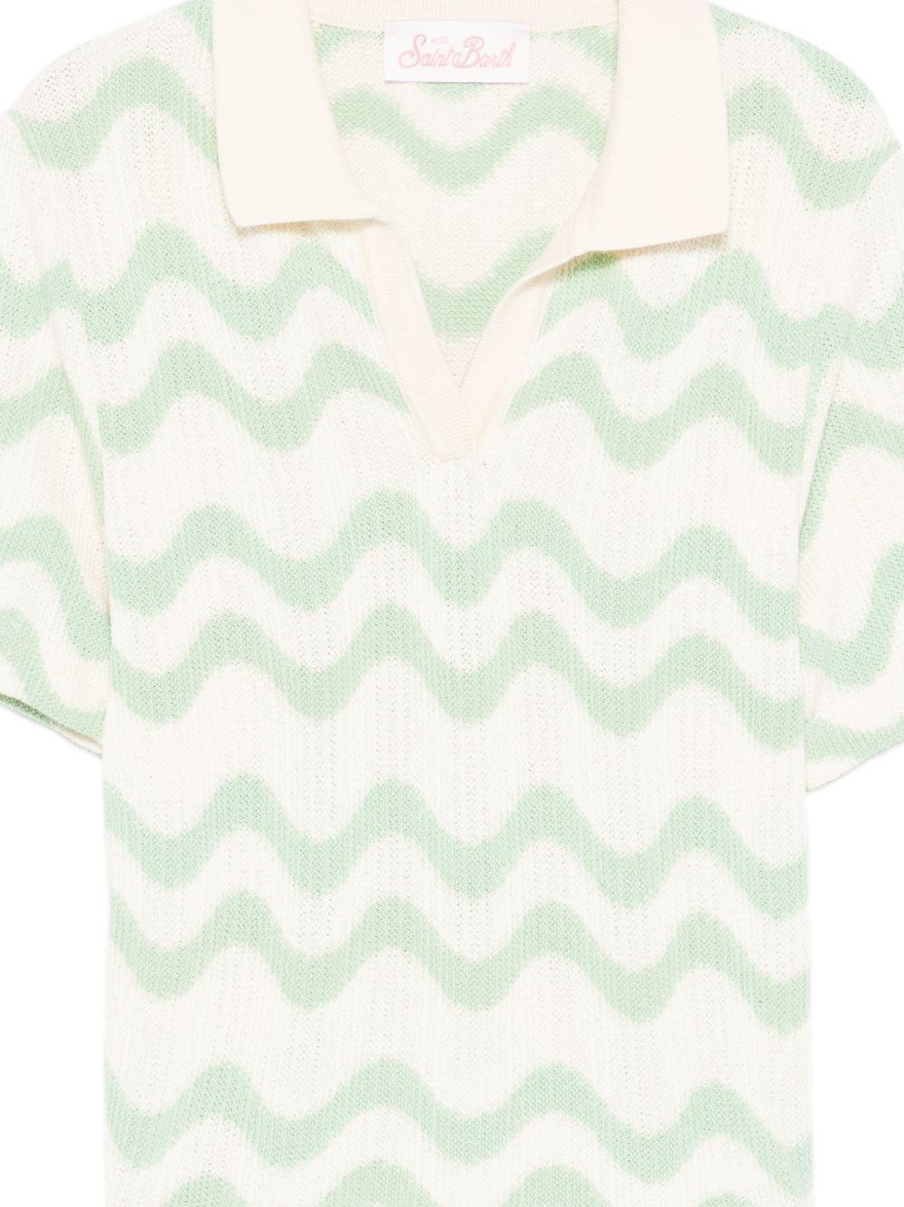 Maglia per bambina MC2 Saint Barth Kids beige con motivo ondulato LAA0002 00968L MC2 ST. BARTH KIDS 
