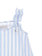 Abito per bambina Monnalisa azzurro con design a righe 11G915 7320 9958 MONNALISA KIDS 