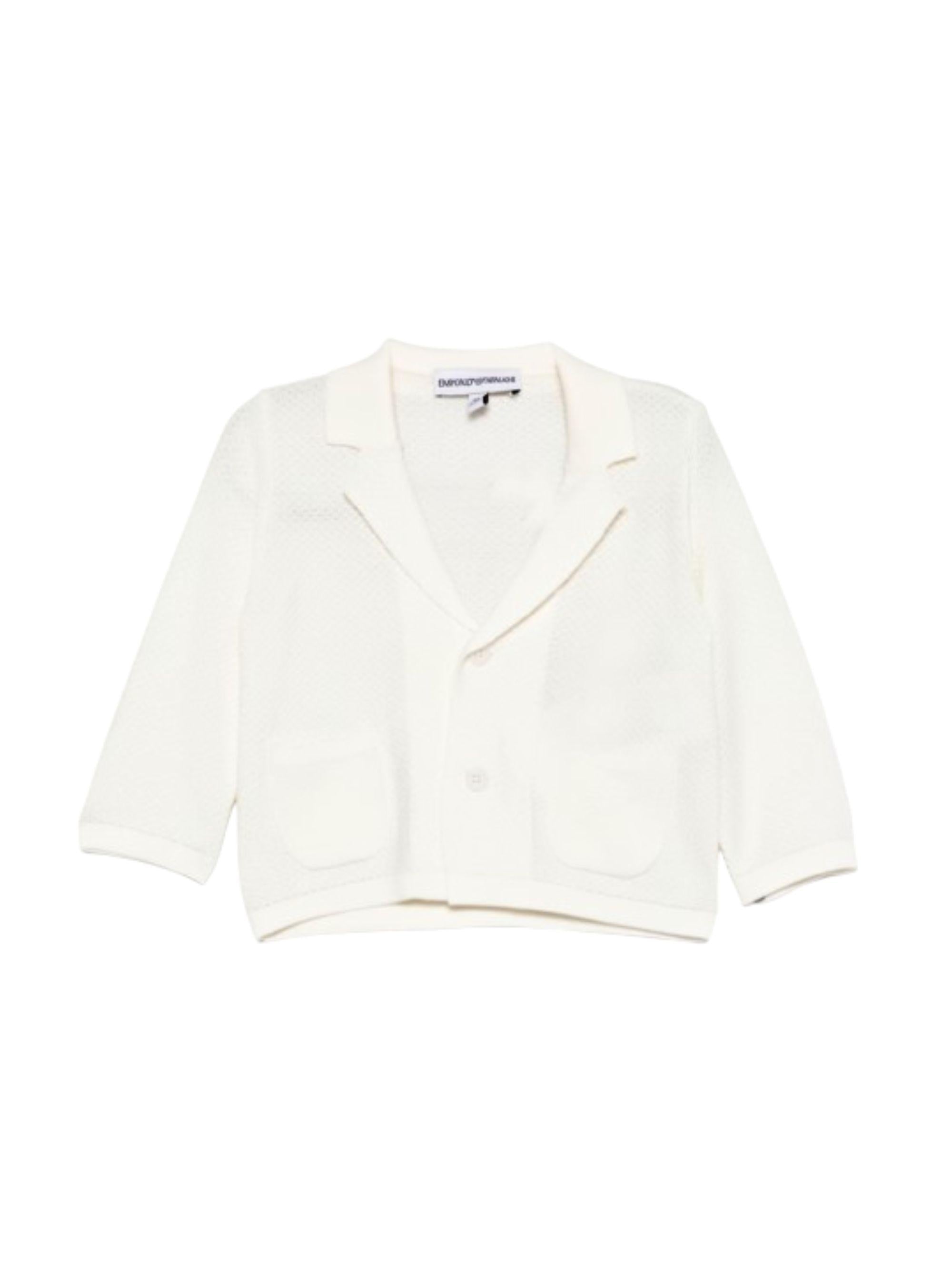 Blazer per neonato Emporio Armani Kids bianco a maniche lunghe EB001223 AF23412 U0007 EMPORIO ARMANI KIDS 