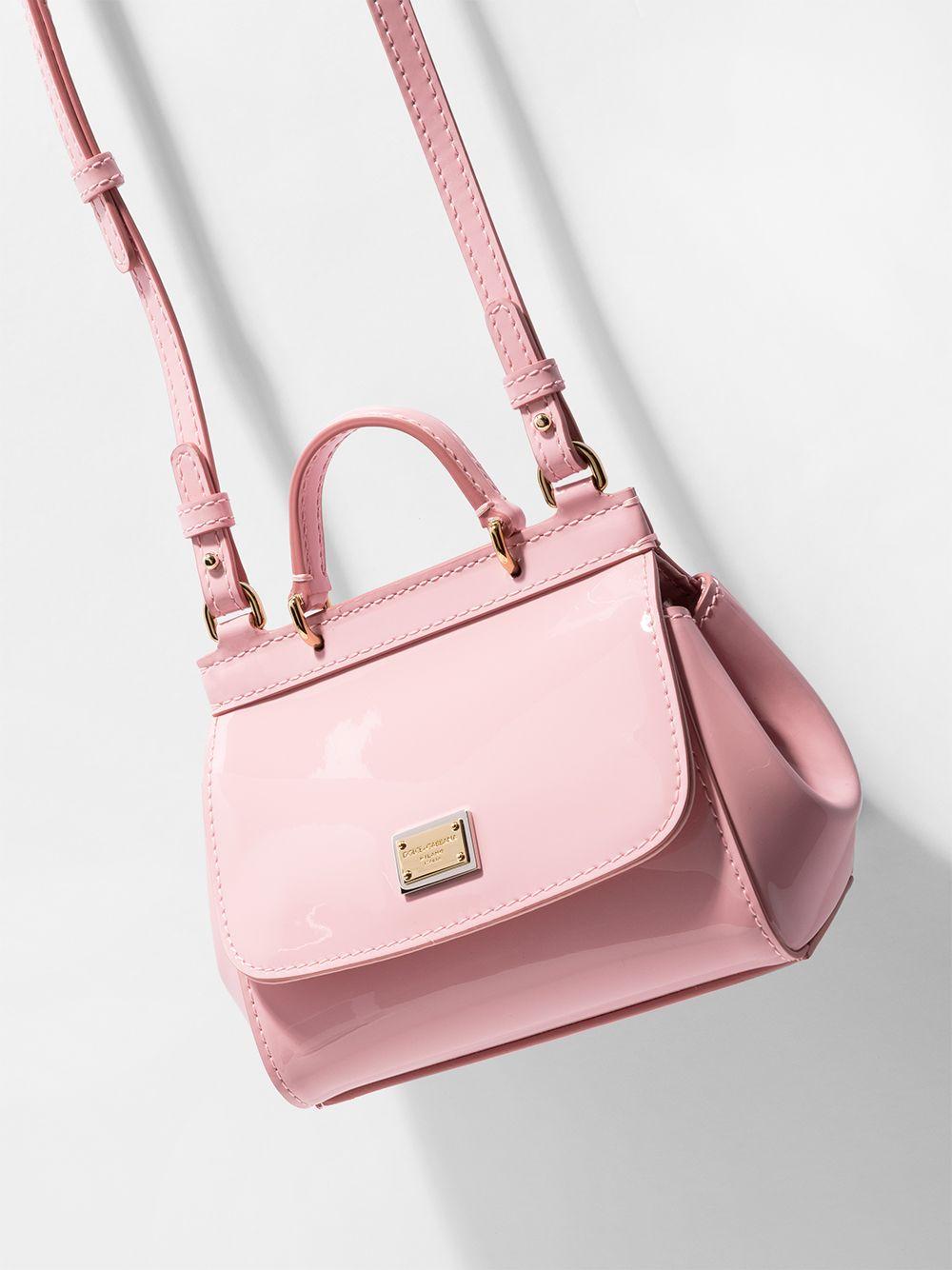 Borsa tote Sicily mini per bambina Dolce & Gabbana Kids rosa in vernice EB0003 A1067 80416 DOLCE & GABBANA KIDS 