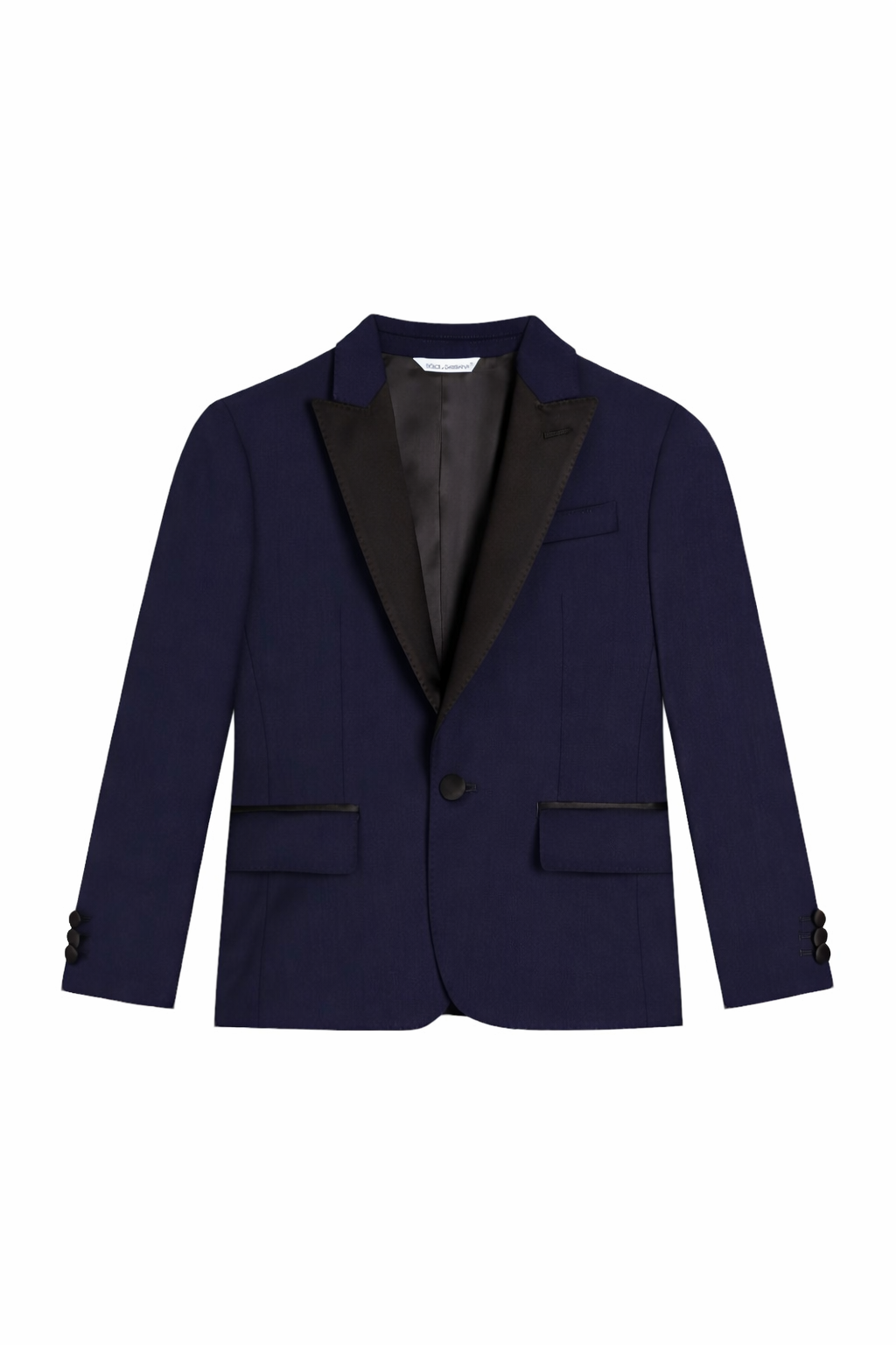 Giacca per bambino Dolce & Gabbana Kids blu con revers a lancia L41J89 G7PQI B0665 DOLCE & GABBANA KIDS 