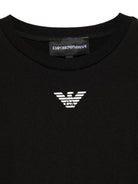 T-shirt per bambino Emporio Armani Kids nera con logo sul davanti EB000421 AF15013 MC206 EMPORIO ARMANI KIDS 