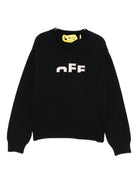 Maglione per bambina Off-White Kids nero con dettaglio logo OGHE002F25KNI001 103C OFF WHITE KIDS 