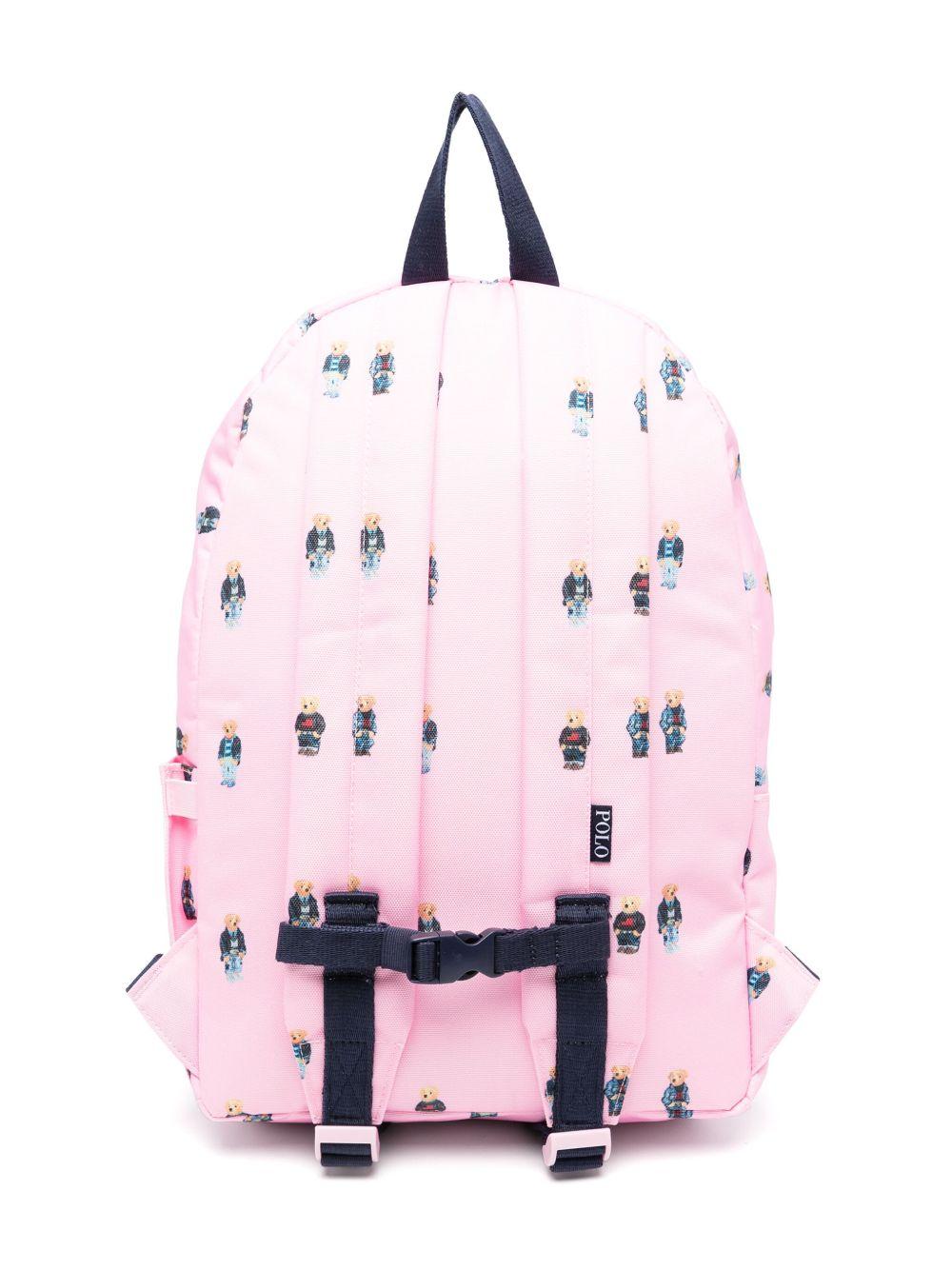 Zaino per bambina Polo Ralph Lauren Kids rosa con stampa Polo Bear 9AR016 ADG Ralph Lauren kids 