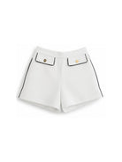 Shorts per neonata Elisabetta Franchi la Mia Bambina bianchi con tasche ad aletta EGBE0270GA022 0100 ElISABETTA FRANCHI KIDS 