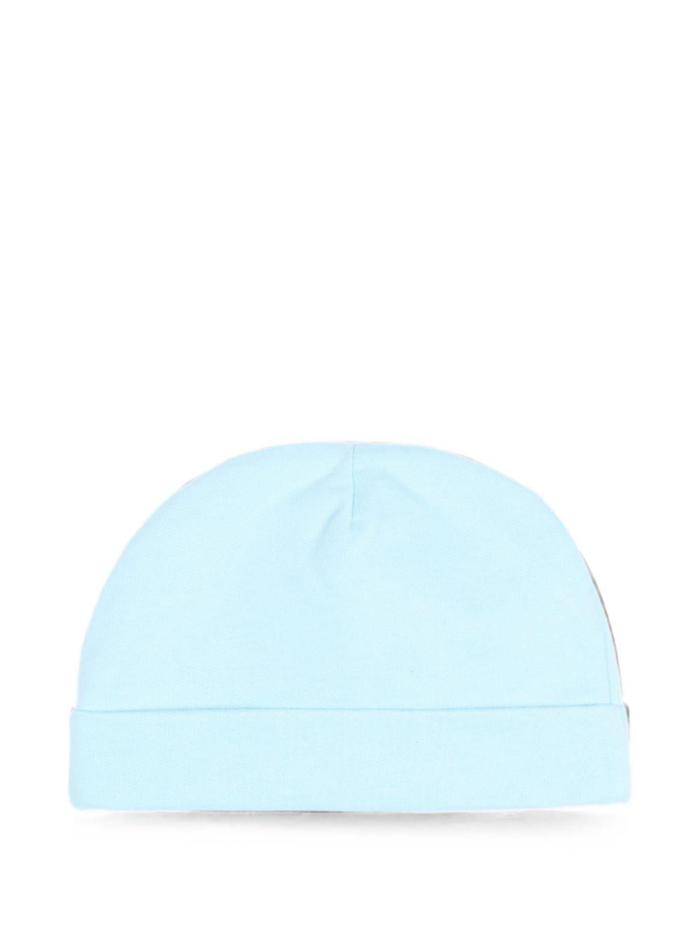 Cappellino per neonato Moschino Kids azzurro con motivo Teddy Bear MUX066LCA40 40304 MOSCHINO KIDS 
