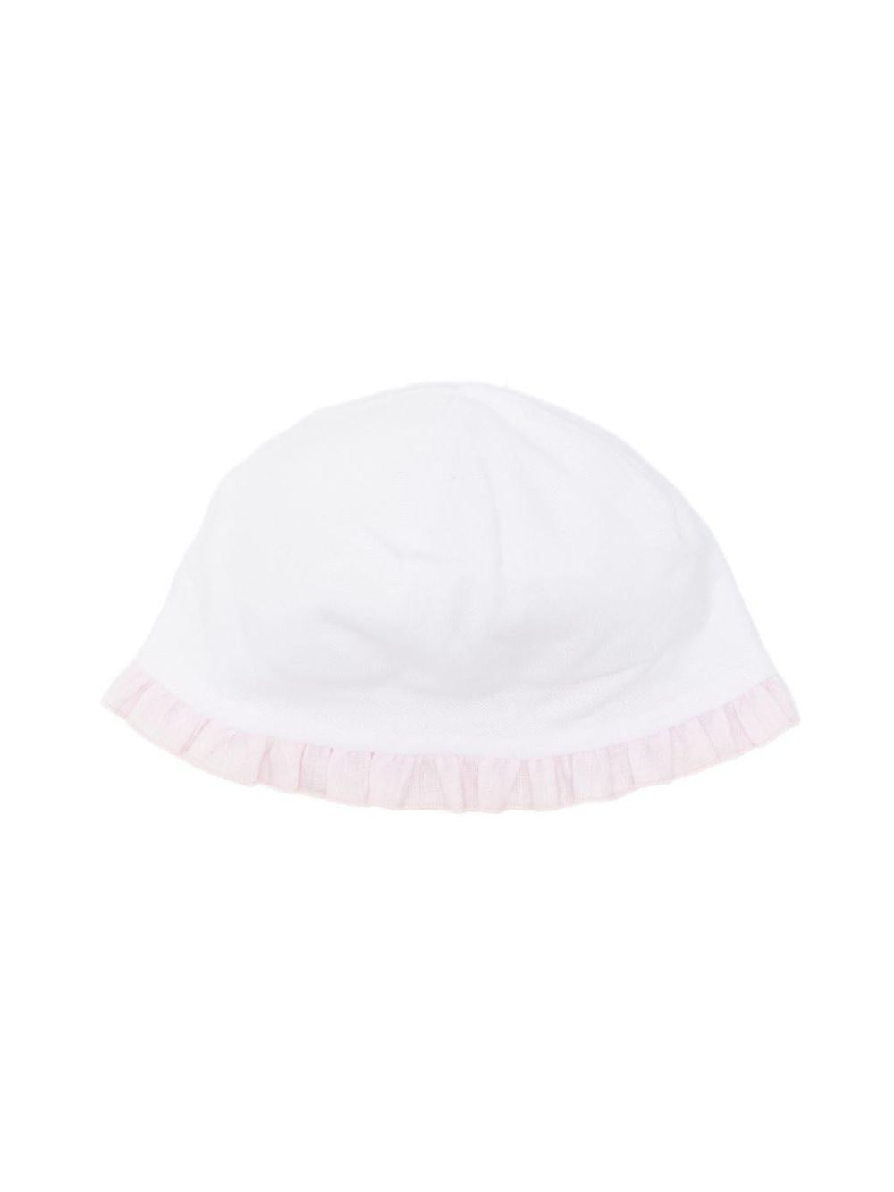 Cappello per neonata La Stupenderia bianco con bordo arricciato 2TBCP56 N01D33 LA STUPENDERIA 