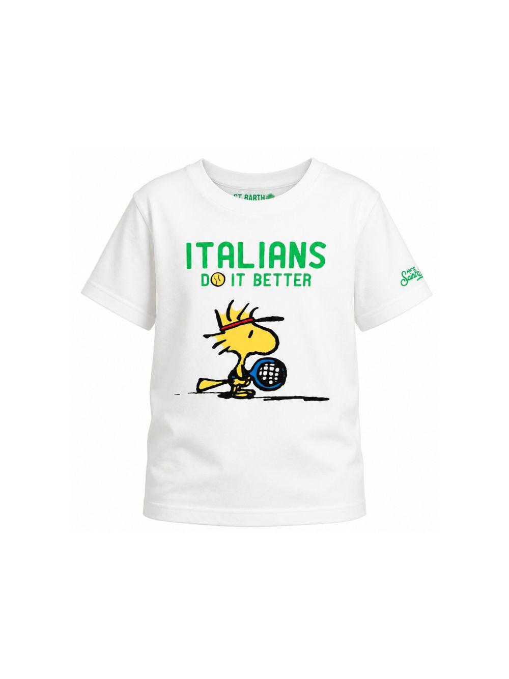 T-shirt per bambino MC2 Saint Barth Kids bianca con stampa grafica DNV0001 02621L MC2 ST. BARTH KIDS 