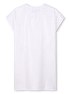 Abito modello T-shirt per bambina Dkny Kids bianco con paillettes D62283 10P DKNY 