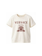 T-shirt per bambino Versace Kids beige con stampa grafica 10249461A18123 2YE00 VERSACE KIDS 