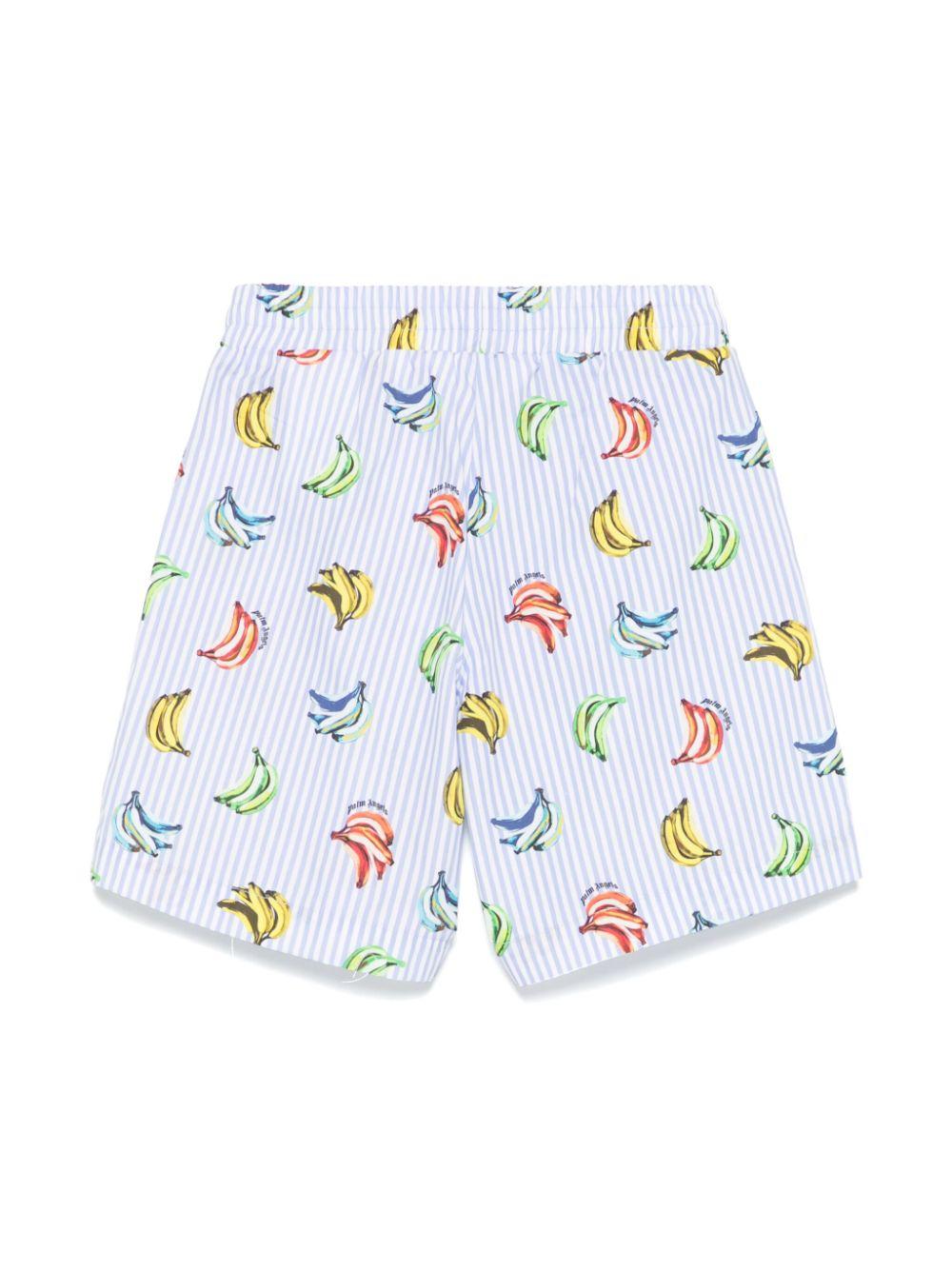Costume con stampa banana per bambino Palm Angels Kids azzurro con motivo gessato PBCB006S25FAB003 4142 PALM ANGELS KIDS 