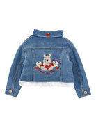 Giubbino per neonata Monnalisa x Disney denim con ricamo Winnie the Pooh sul retro 39G103 7017 0062 MONNALISA KIDS 