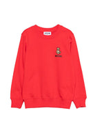 Felpa per bambini Moschino Kids rosso con applicazione Teddy Bear HUF09XLCA19 50109 MOSCHINO KIDS 