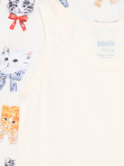 Set 2 t-shirt per bambina Molo Kids beige/bianca con stampa grafica gattini 2W26Q801 5848 MOLO KIDS 