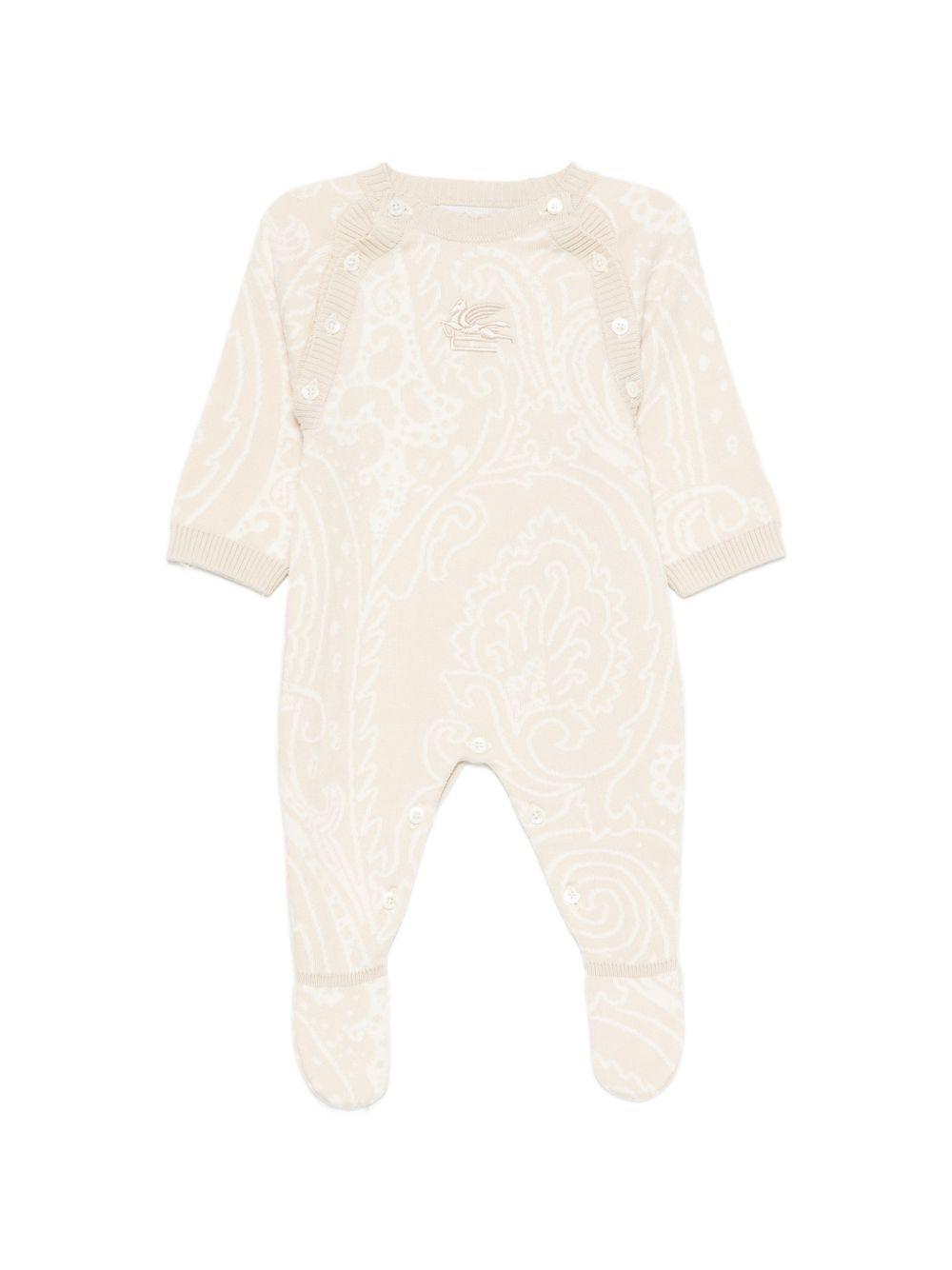 Tutina per neonati Etro Kids beige con motivo paisley GZB500 Z1376 185 ETRO KIDS 