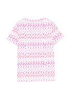 T-shirt per bambina Missoni Kids rosa con motivo a zigzag MY8A71 Z3676 100FU MISSONI KIDS 