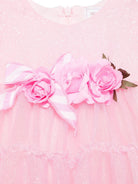 Abito per neonata Monnalisa rosa in tulle con dettaglio glitter 31E903 5907 9075 MONNALISA KIDS 