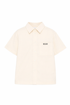 Camicia per bambina MSGM Kids bianca con logo sul davanti S6MSJGSI163 002 MSGM KIDS 