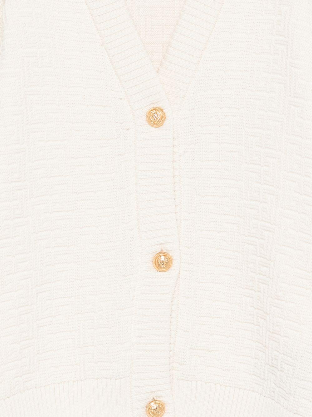 Cardigan per bambino Balmain Kids bianco con bottoni color oro BY9P30 Z2164 102 BALMAIN KIDS 