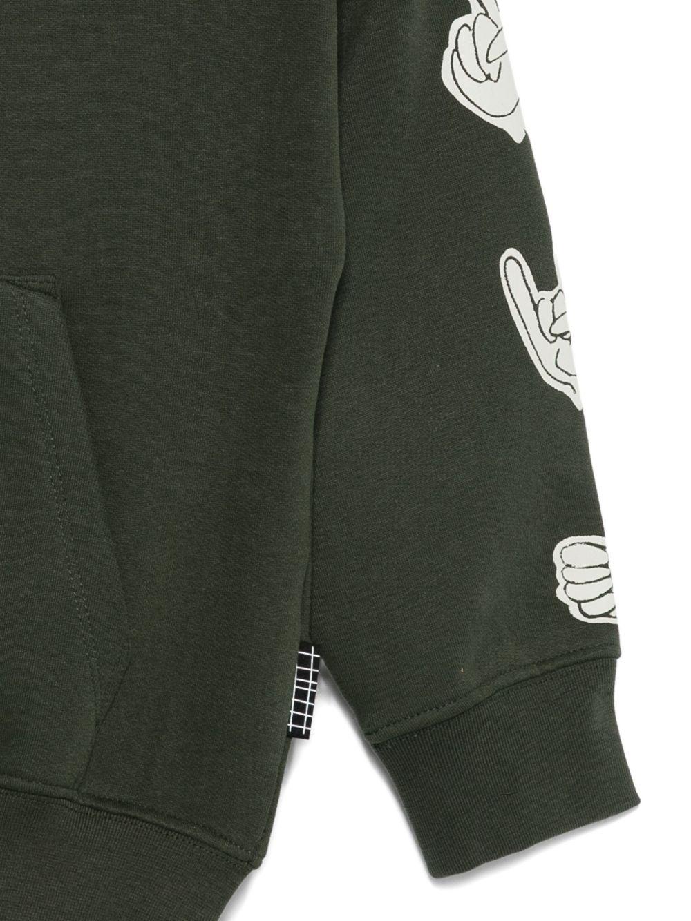 Felpa per bambino Molo verde con cappuccio 1W25J302 9678 MOLO 