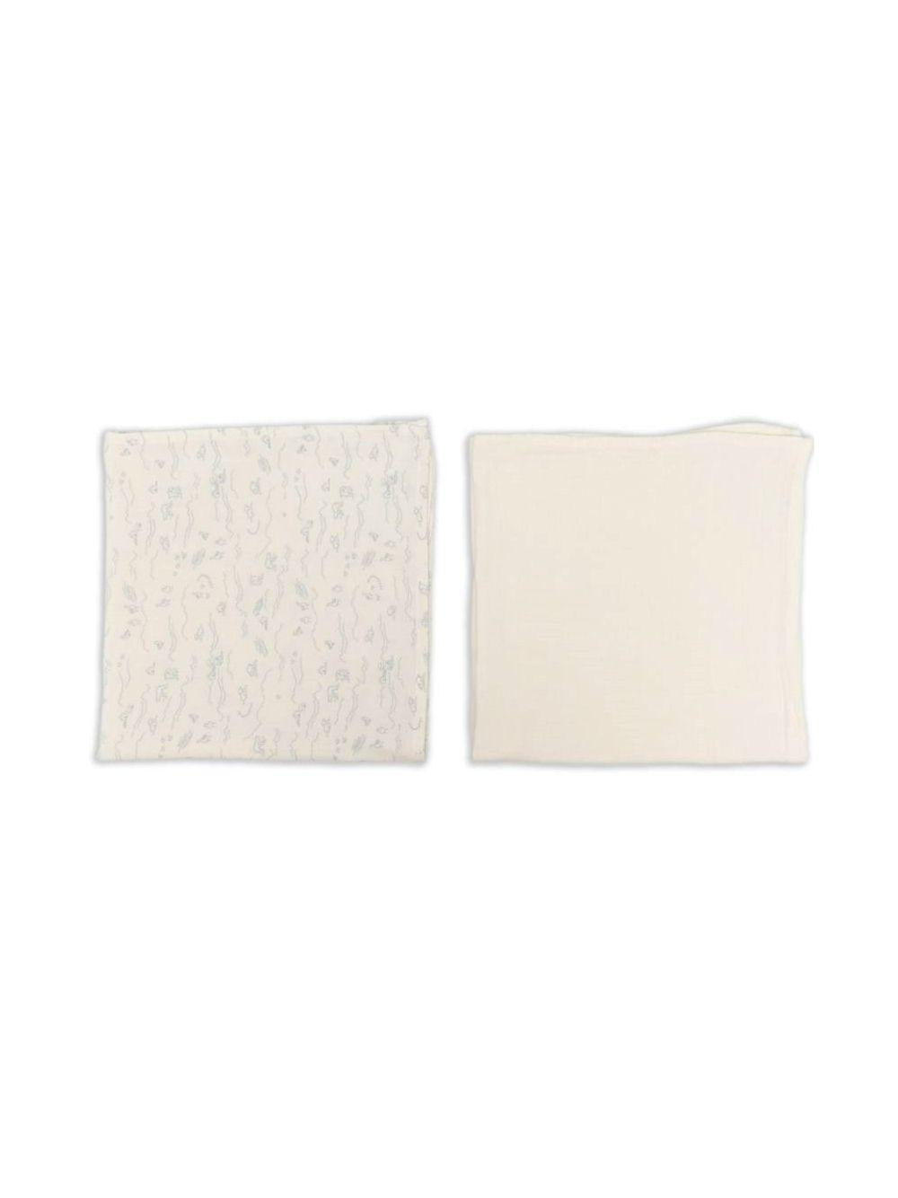 Set di due bavaglini per neonati Bonpoint Kids beige con stampa grafica W06OACW00001 606A BONPOINT KIDS 