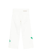 Jeans per bambina Stella McCartney Kids bianco con dettagli floreali TY6C20 Z0156 101 STELLA McCARTNEY KIDS 