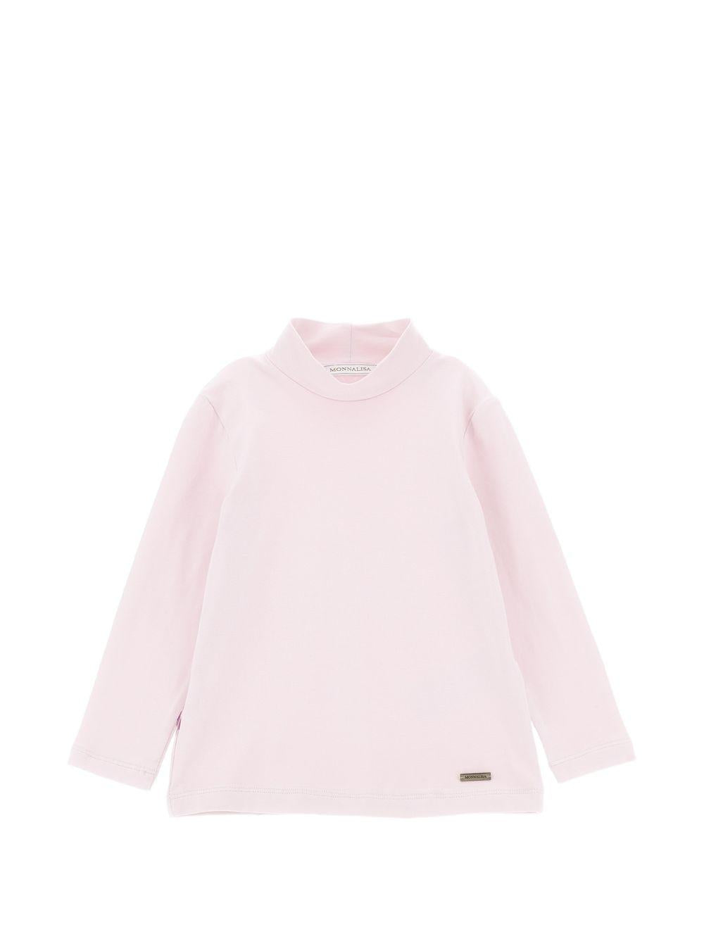 T-shirt per bambina Monnalisa Kids rosa con dettaglio collo alto 17HLUP 8201 0091 MONNALISA KIDS 