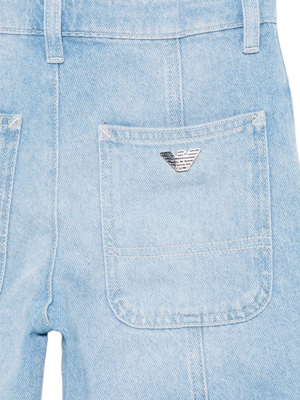 Pantaloni per bambino Emporio Armani Kids denim con logo Aquila sul retro EB000935 AF21778 MB003 EMPORIO ARMANI KIDS 