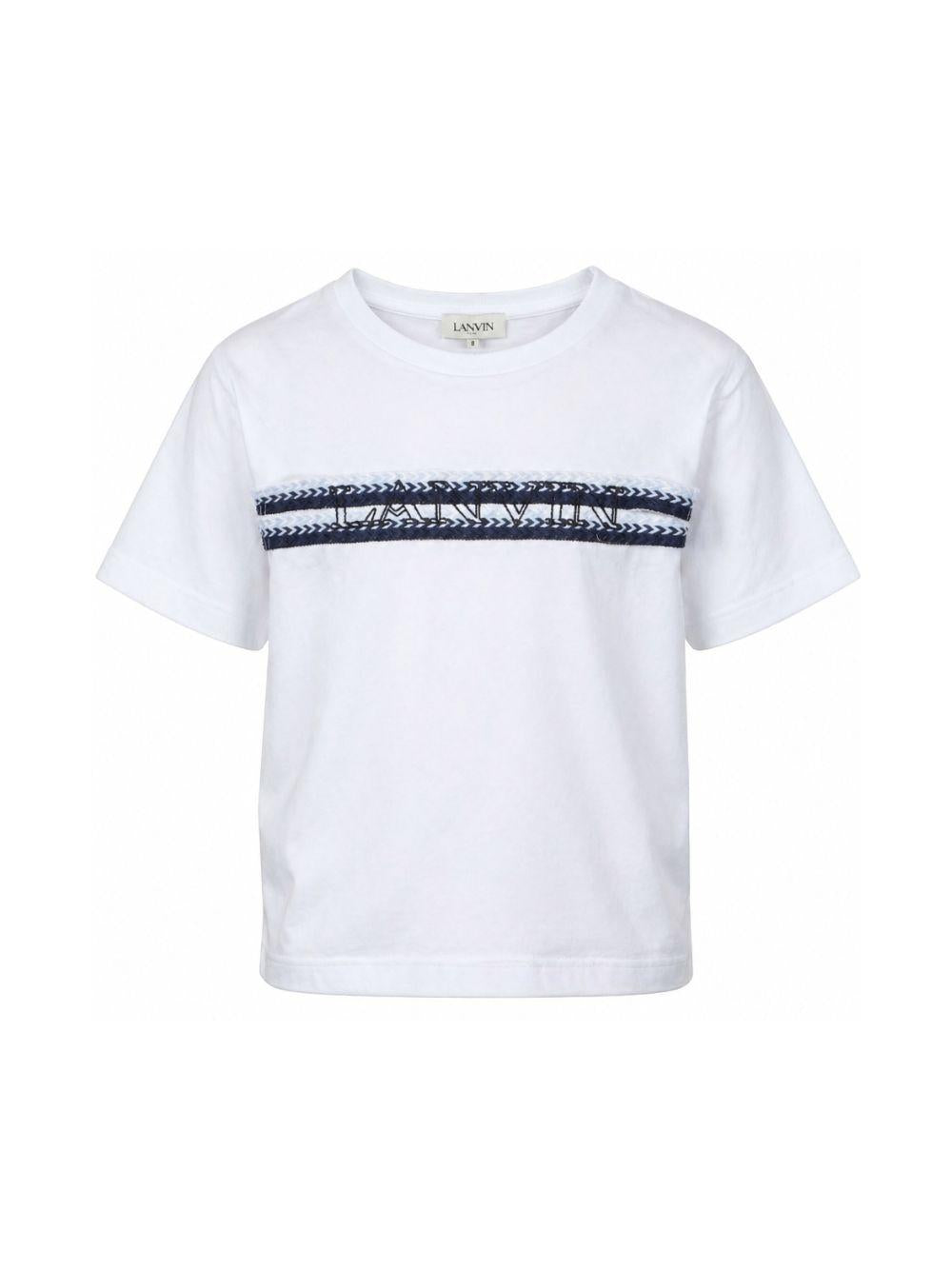 T-shirt per bambino Lanvin Enfant bianca a girocollo N30362 N48 LANVIN KIDS 
