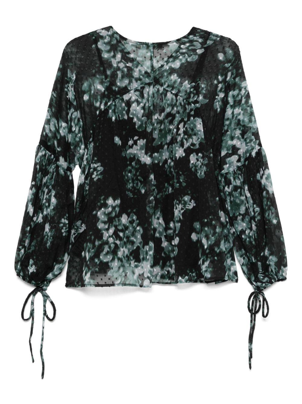 Blusa per donna Scotch & Soda Fil Coupe nero con scollo a V 179608 353 SCOTCH DONNA 
