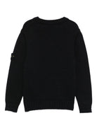 Maglione per bambino Stone Island Junior nero con logo K2S165100019S01A2 V0029 STONE ISLAND JUNIOR 