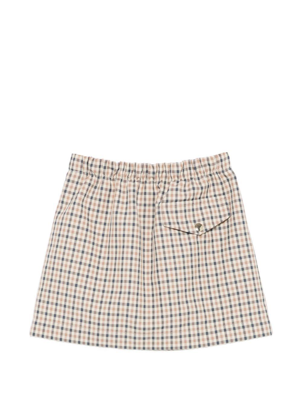 Gonna per bambina Douuod Kids marrone con motivo a quadri DY7A21 B0097 108BG DOUUOD KIDS 