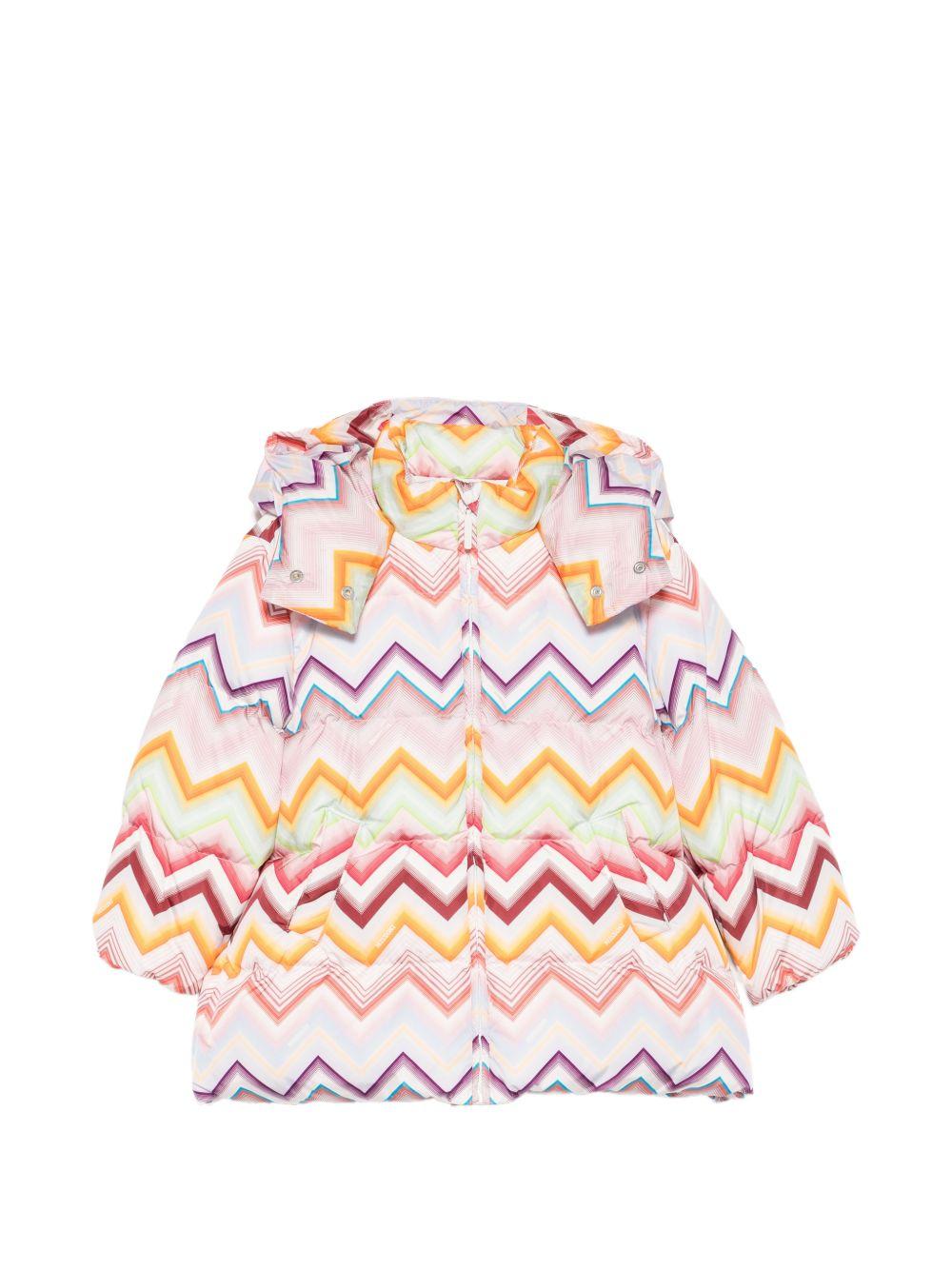 Piumino per bambina Missoni Kids multicolore con stampa a zigzag MZ2A10 N0443 999 MISSONI KIDS 