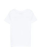 T-shirt per bambini Moschino Kids bianca con ricamo Teddy Bear HTM058LAA24 10101 MOSCHINO KIDS 