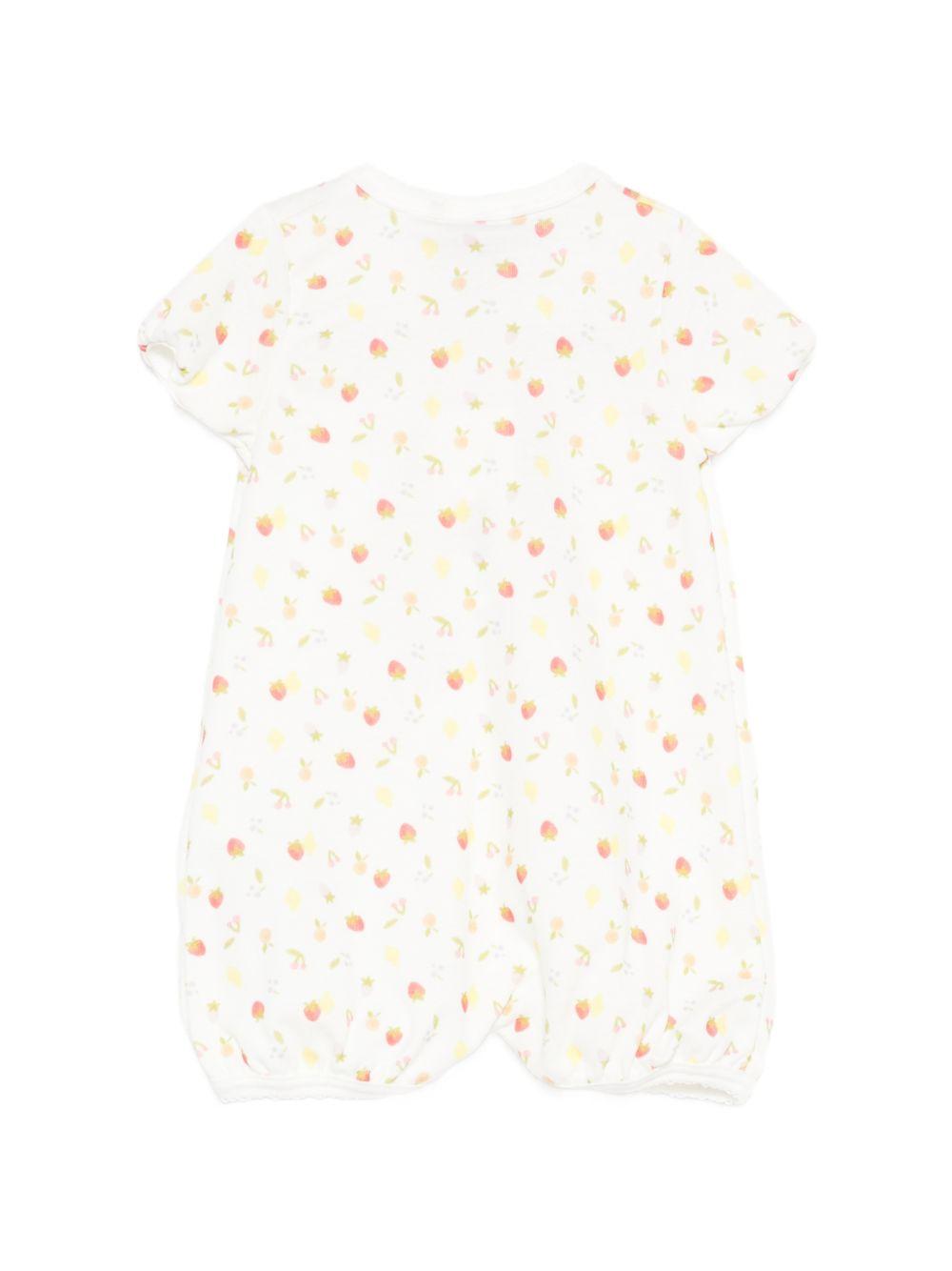 Tutina per neonata Petit Bateau bianca con stampa floreale all-over A0FCQ 01 PETIT BATEAU 